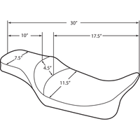 DRAG SPECIALTIES Extended Reach Predator Seat Mild Stitched FL '97-'07