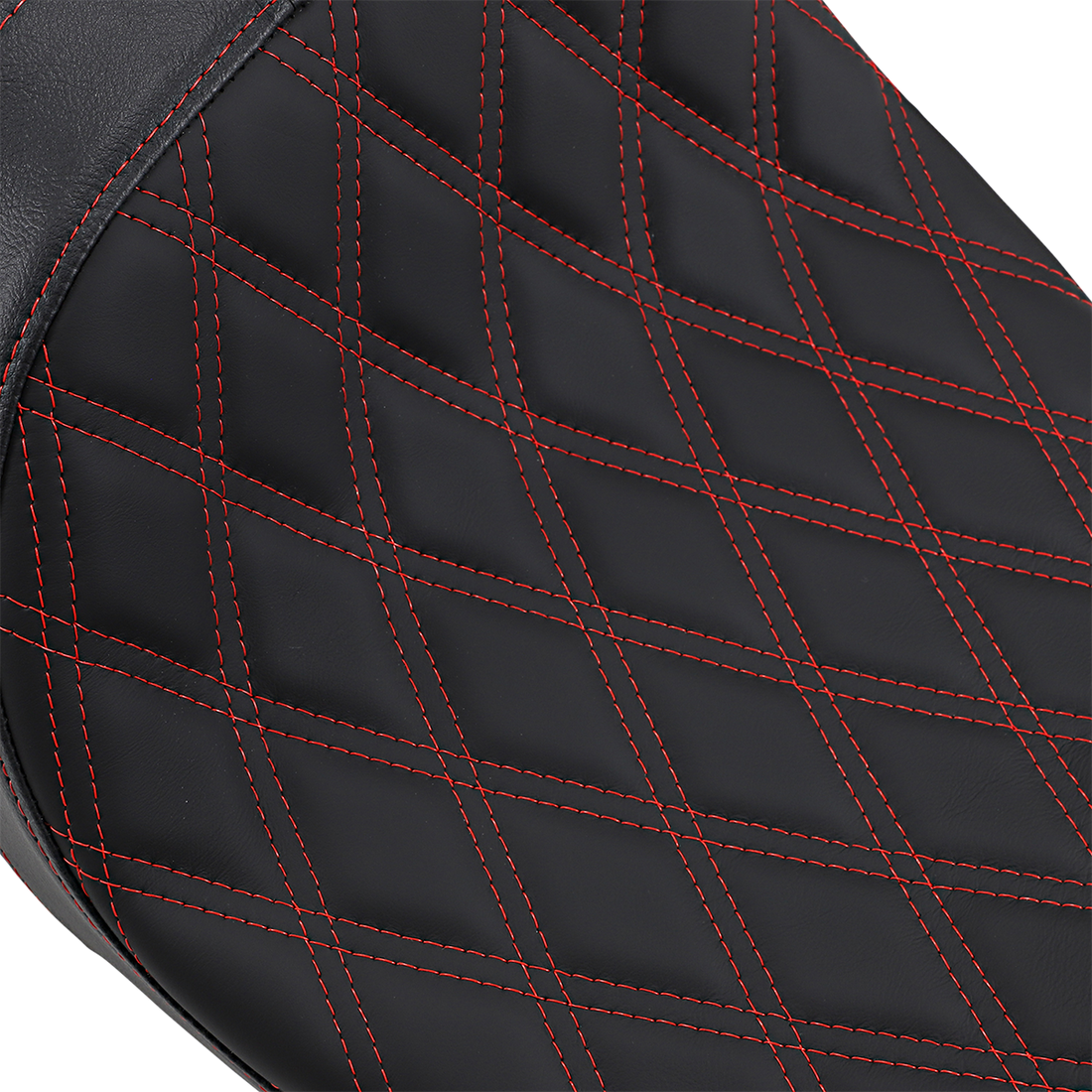 DRAG SPECIALTIES Predator 2-Up Seat Double Diamond Red Stitching FL '08-'23