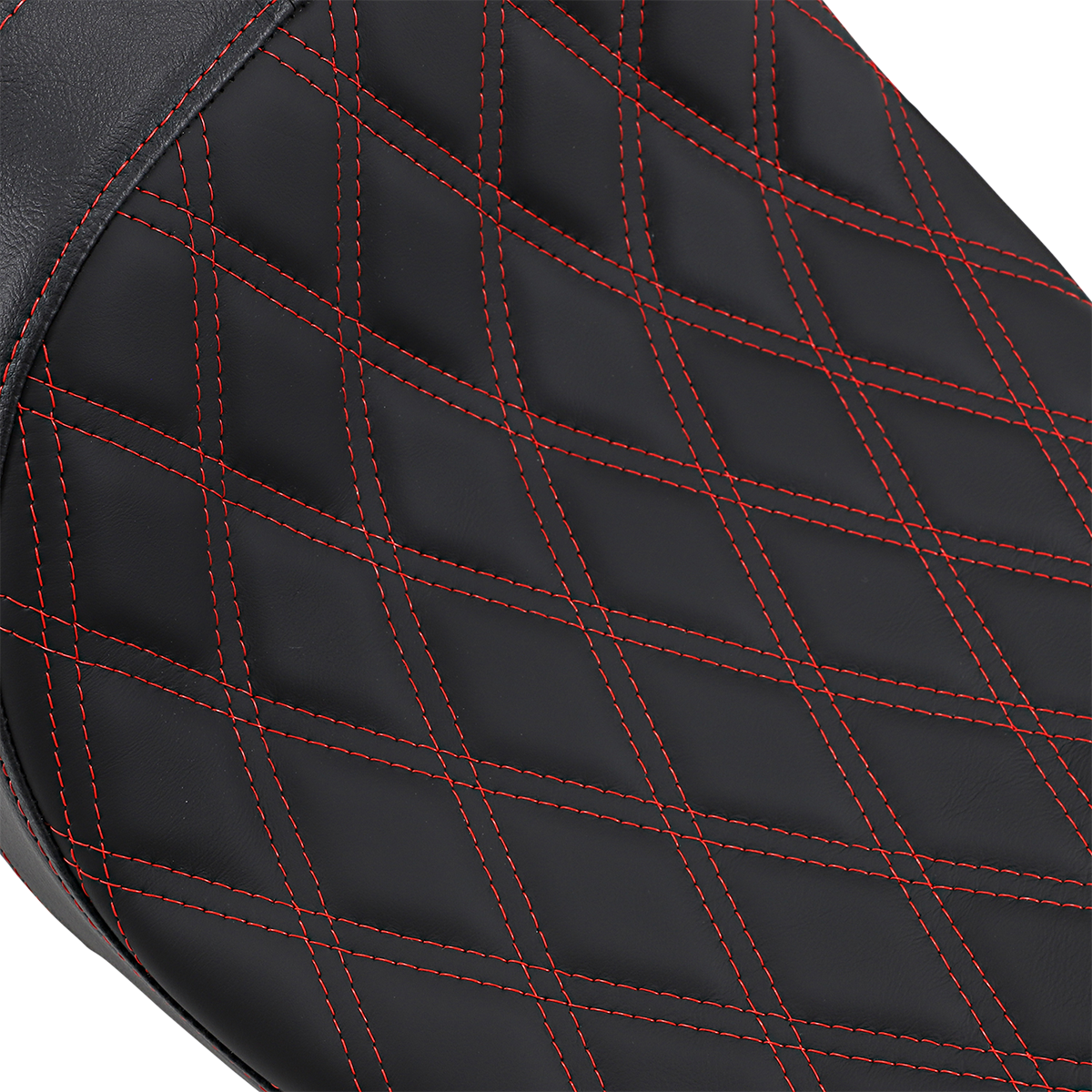 DRAG SPECIALTIES Predator 2-Up Seat Double Diamond Red Stitching FL '08-'23