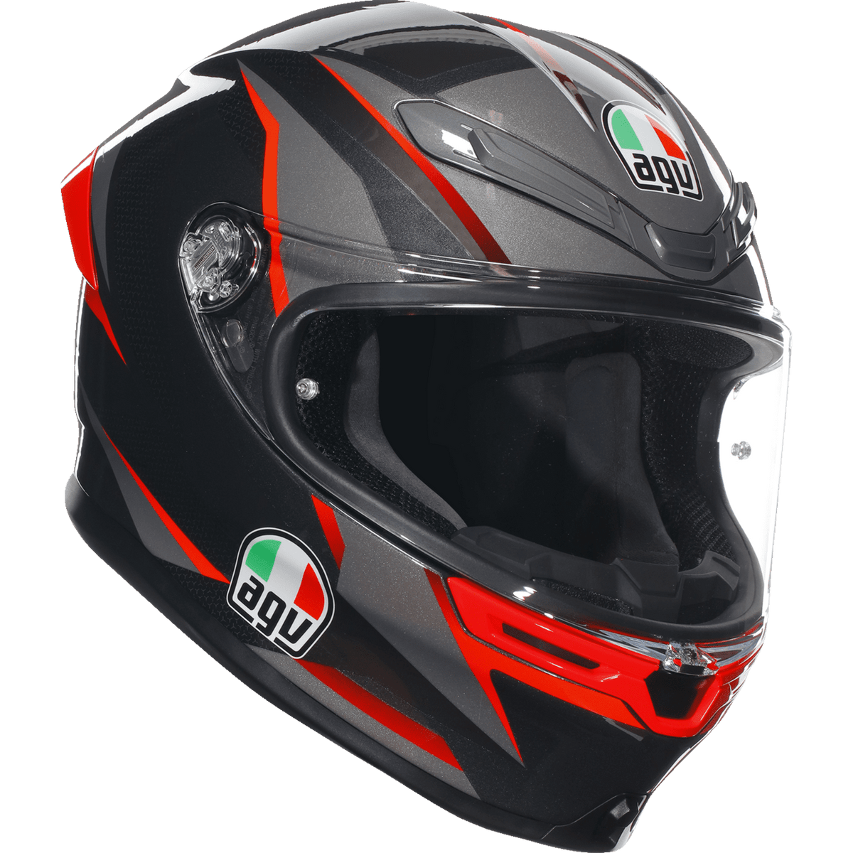 AGV K6 S Helmet Slashcut Black/Gray/Red Small