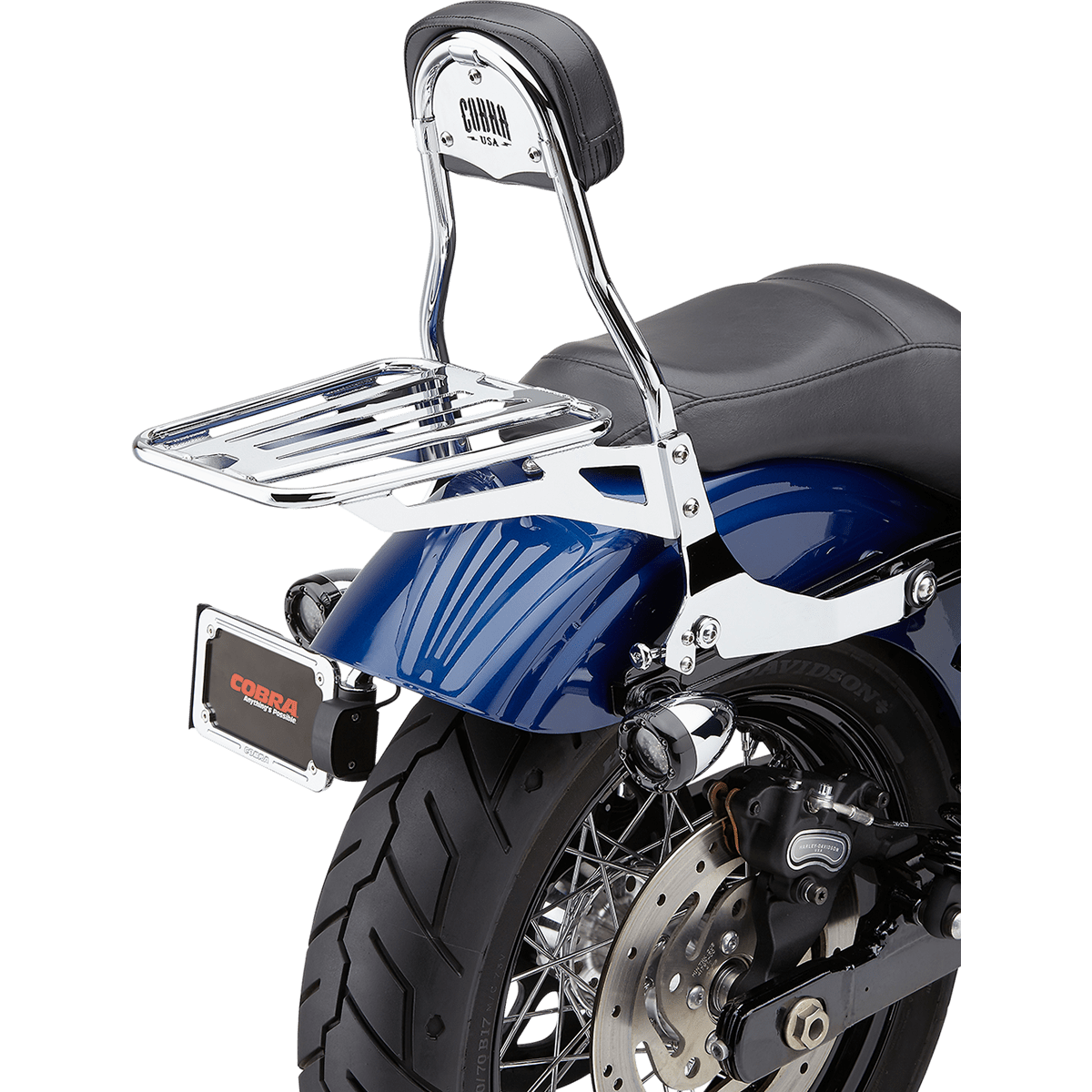 COBRA Backrest Kit 14" Chrome Dyna 6022004