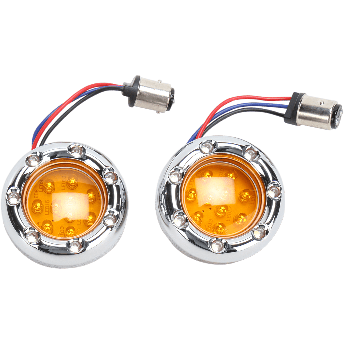 ARLEN NESS LED Light Kit for Factory Turn Signal Housing Amber/White Chrome 12757