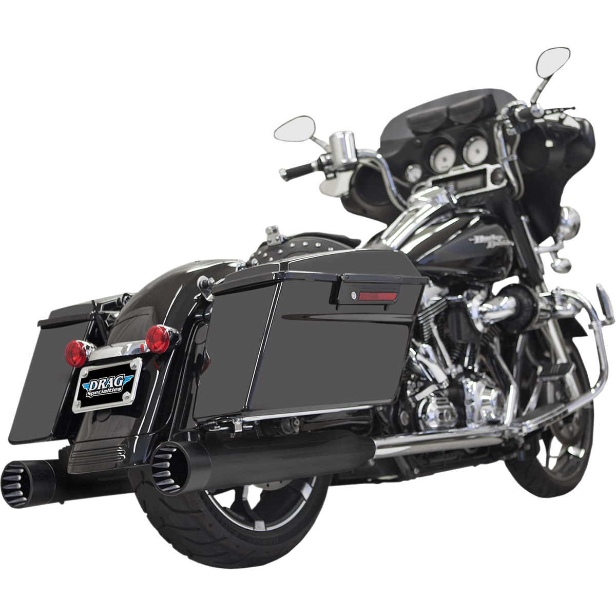 BASSANI XHAUST DNT Straight Can Mufflers for '95-'16 FL Black 1F7DNT5B