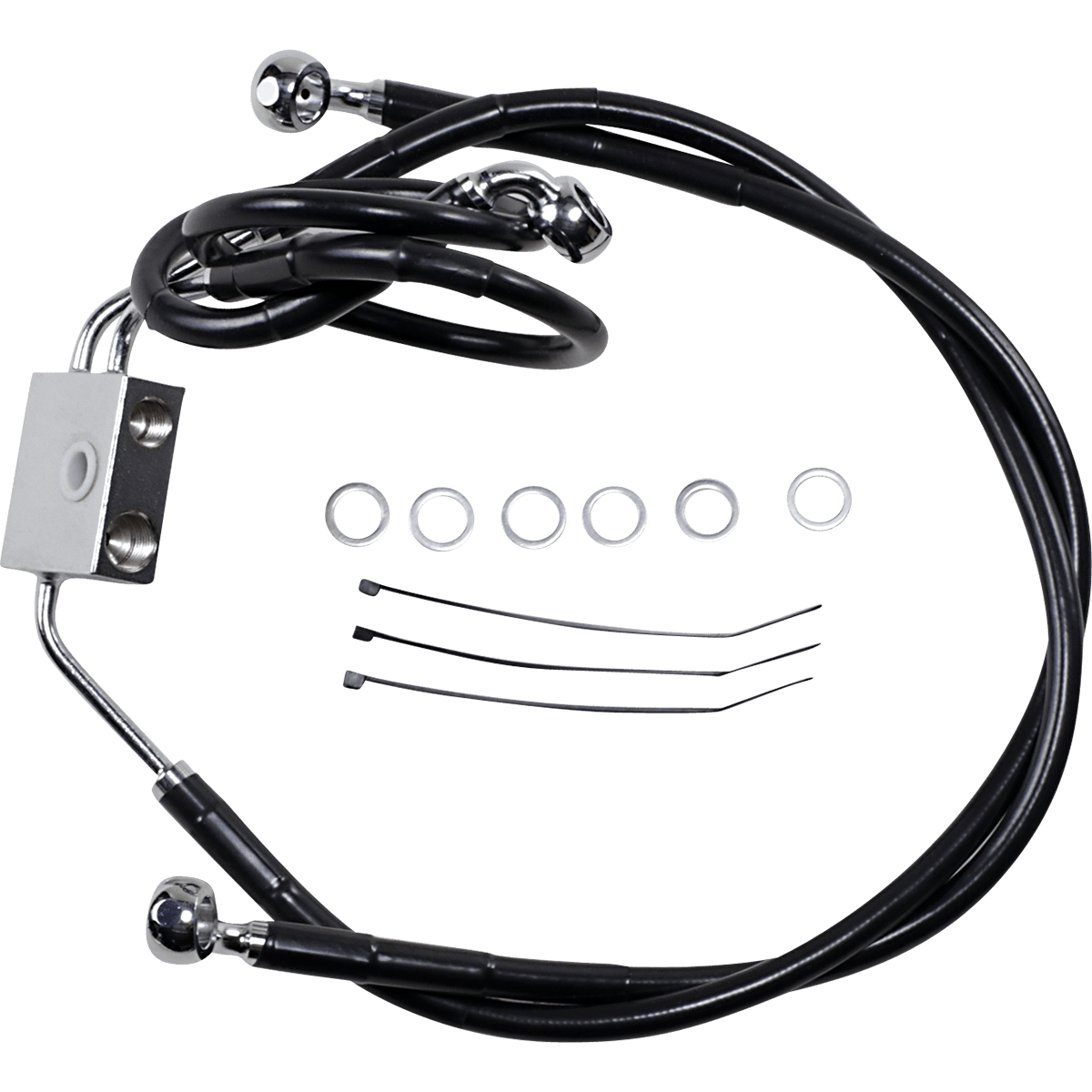 DRAG SPECIALTIES Brake Line Front Black +2" FXDF '12-'17