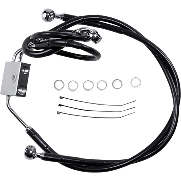 DRAG SPECIALTIES Brake Line Front Black +2" FXDF '12-'17