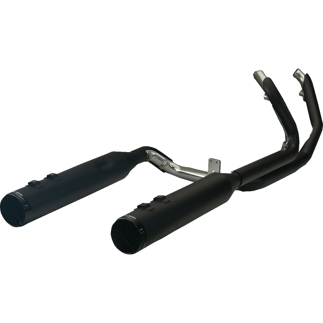 KHROME WERKS 2-into-2 Dominator Exhaust System with 4-1/2" Mufflers Black with Race Tip Twin Cam