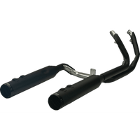 KHROME WERKS 2-into-2 Dominator Exhaust System with 4-1/2" Mufflers Black with Race Tip Twin Cam