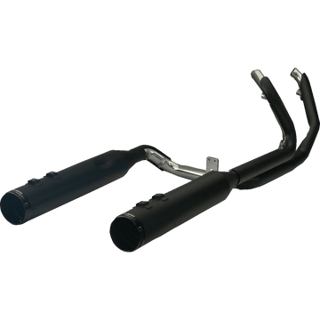 KHROME WERKS 2-into-2 Dominator Exhaust System with 4-1/2" Mufflers Black with Race Tip Twin Cam