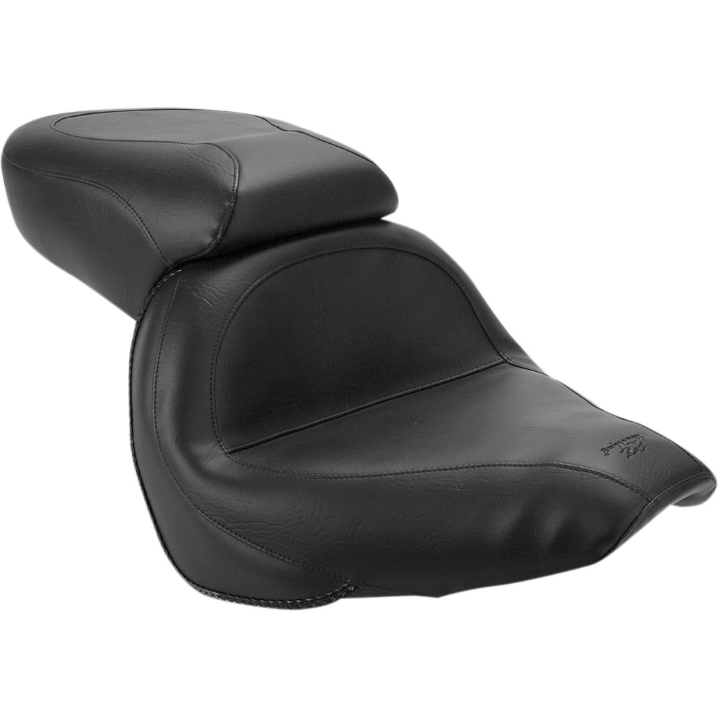 MUSTANG Seat Vintage Wide Touring Without Driver Backrest One-Piece Smooth Black VLX600 75794