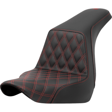 SADDLEMEN Step-Up Seat Front Lattice Stitch Red Stitch FXLR/FLSB '18-'21 A81829172RED