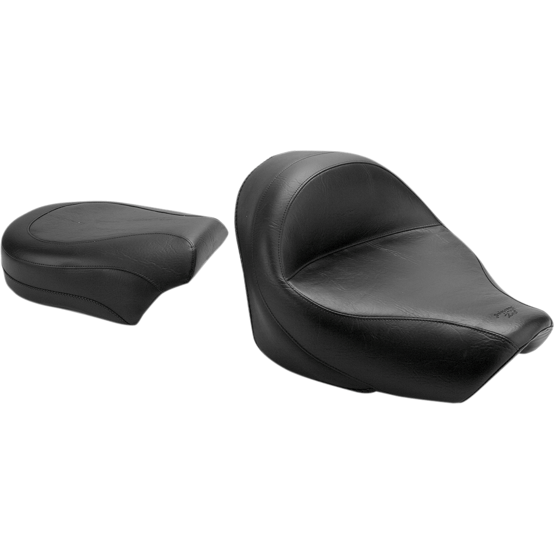 MUSTANG Seat Vintage Wide Touring Without Driver Backrest Two-Piece Smooth Black VT750 76521