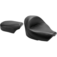 MUSTANG Seat Vintage Wide Touring Without Driver Backrest Two-Piece Smooth Black VT750 76521