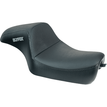 SLYFOX Slyfox Seat Gray Logo Black Vinyl w/ Slipstop Carbon Fiber XL