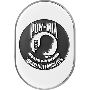 FIGURATI DESIGNS Antenna Cover Left Rear Fender POW-MIA Chrome