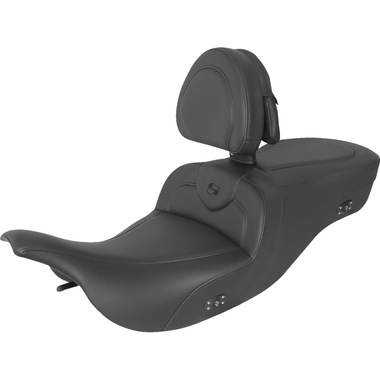 SADDLEMEN Heated RoadSofa™ Seat With Backrest Black W/Black Stitching 89707187BRHCT