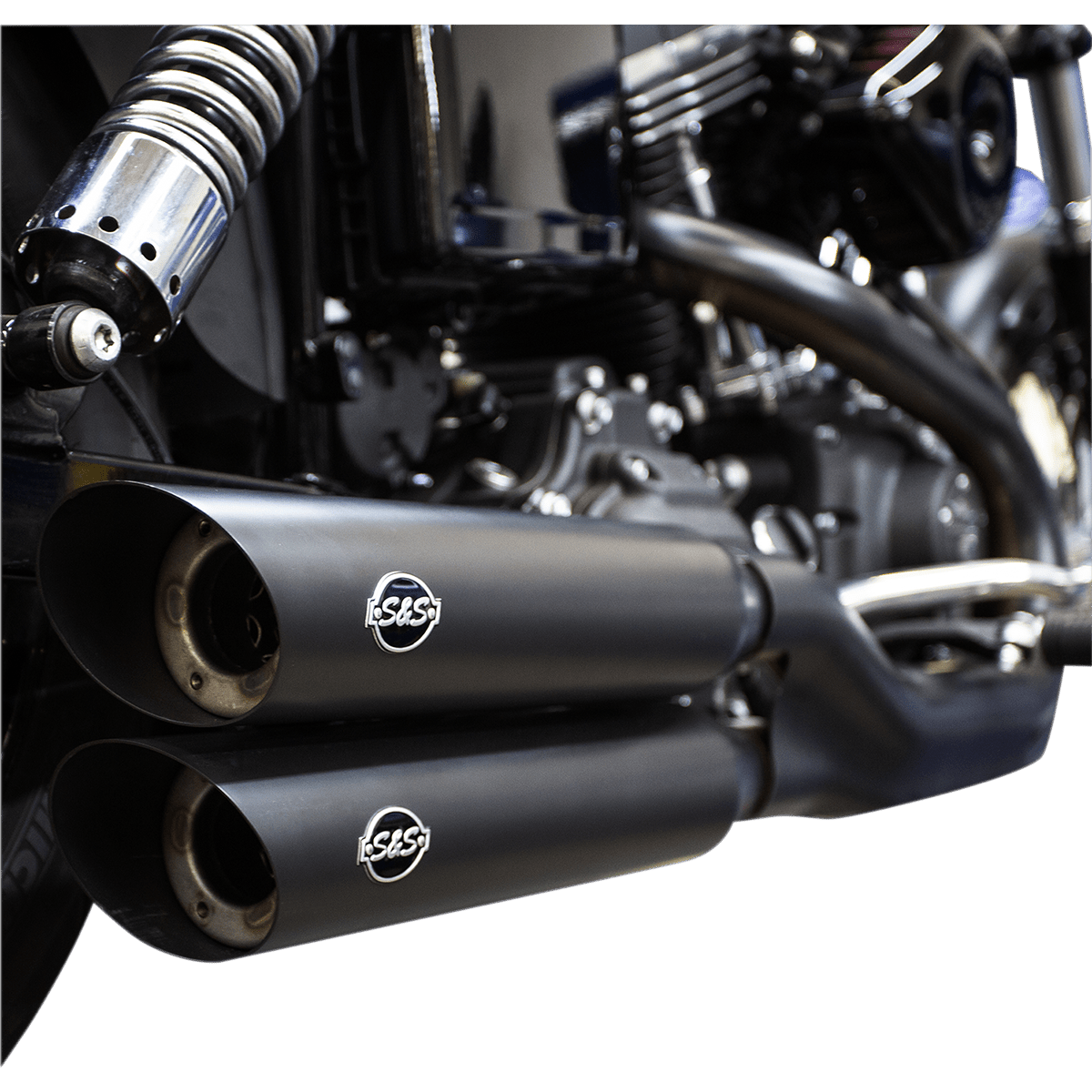 S&S CYCLE Slash Cut Mufflers Black 5500724