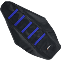 MOOSE RACING Ribbed Seat Cover Black Cover/Blue Ribs Yamaha