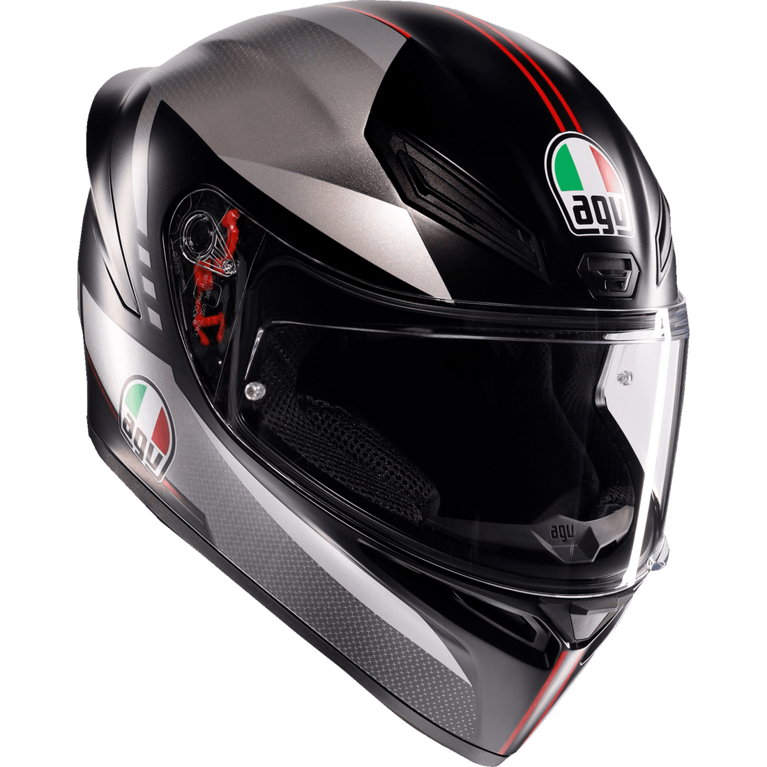 AGV K1 S Helmet Lap Matte Black/Gray/Red Medium 2118394003034M