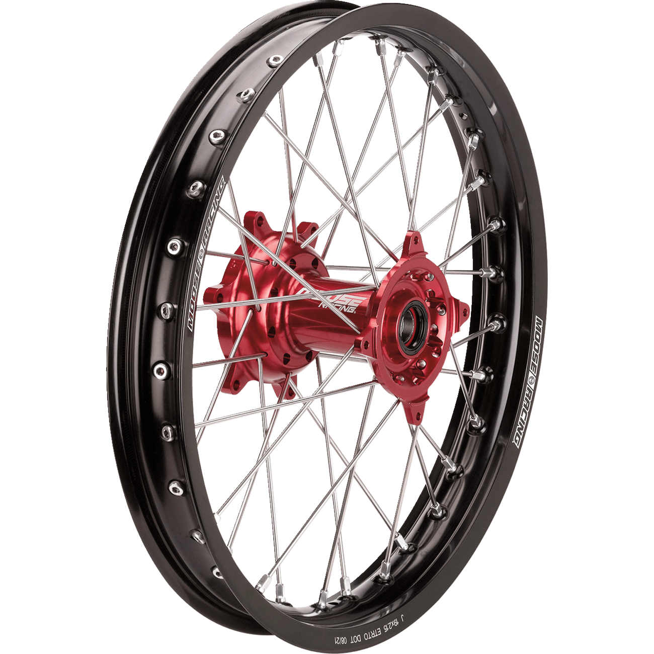 MOOSE RACING Wheel Assembly SX-1 Complete Rear Black Wheel/Red Hub 18x2.15 BR21518BKRD