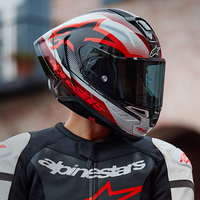 ALPINESTARS Supertech R10 Helmet Team Black/Carbon Red/Gloss White Large 82002241352L