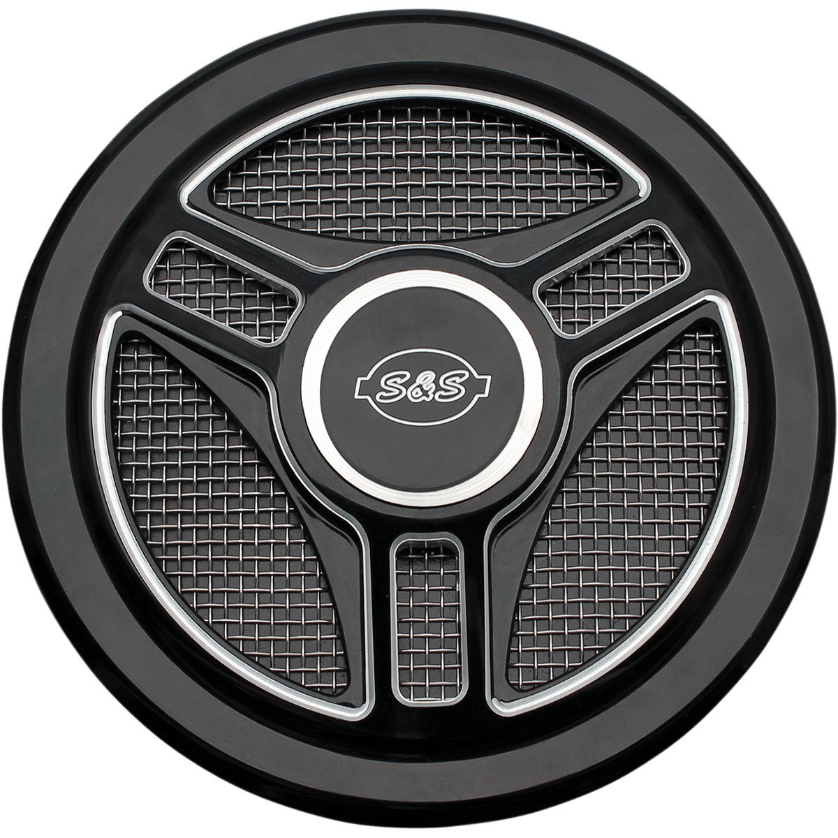 S&S CYCLE Air Cleaner Cover Triple-Spoke Black 1700210