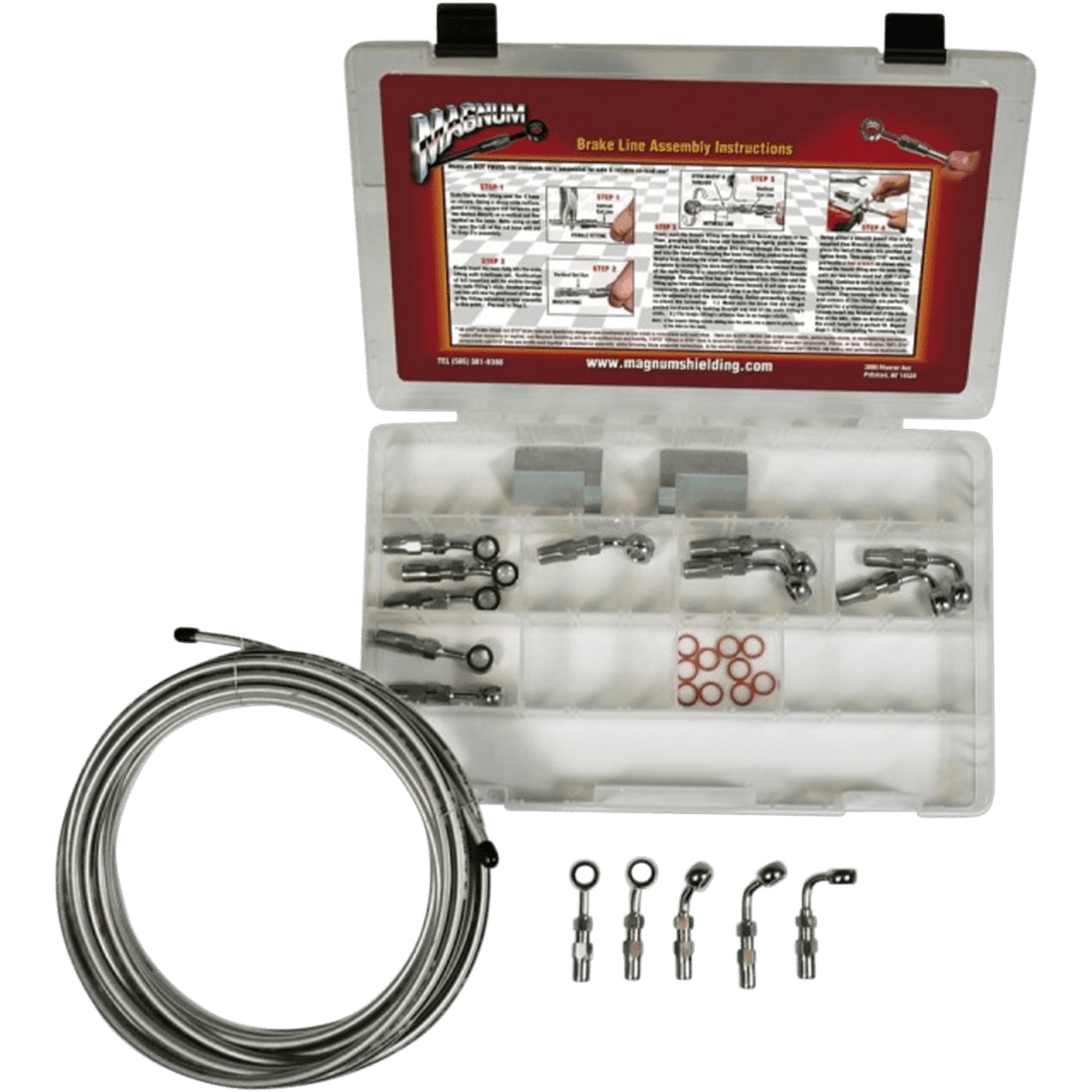 MAGNUM SHIELDING BYO Brake Line Basic Builder Kit Chrome 399005