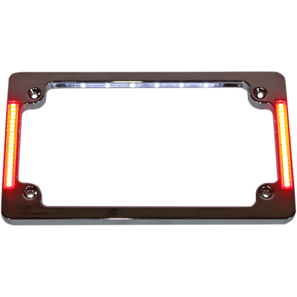 CUSTOM DYNAMICS License Plate Frame with LED Flat Chrome TF07C