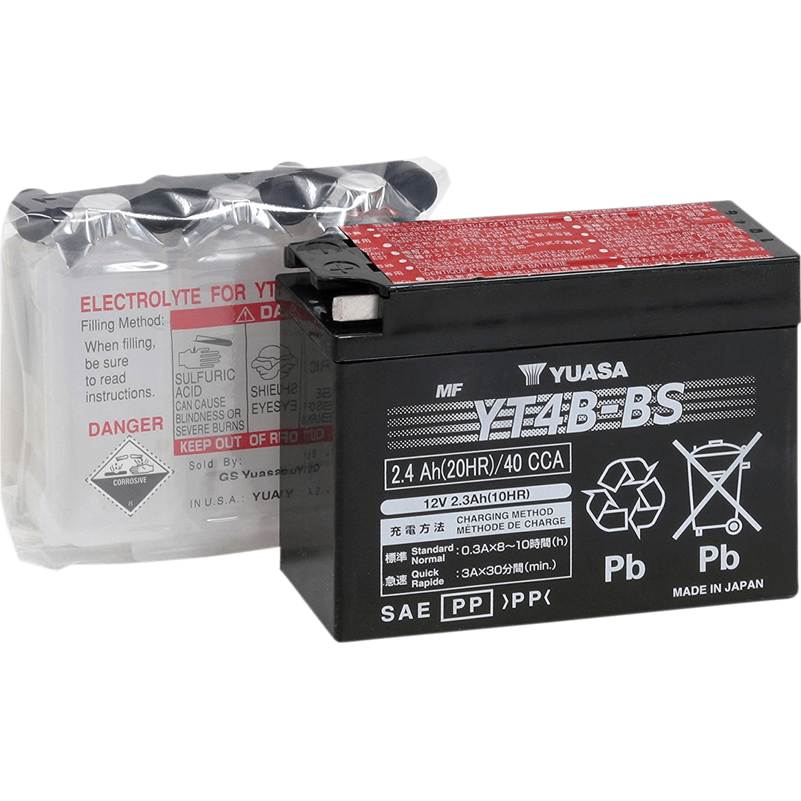 YUASA AGM Battery YT4B-BS .12 L