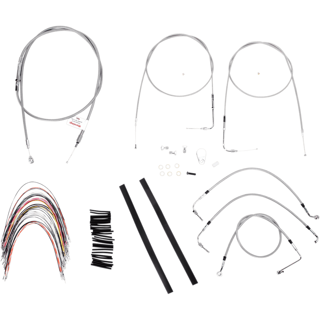 BURLY BRAND Handlebar Cable/Brake Line Kit Complete 14" Ape Hanger Handlebars Stainless Steel B301085