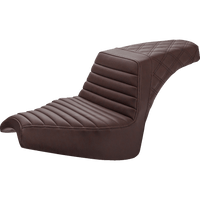 SADDLEMEN Step-Up Seat Front Tuck-n'-Roll/Rear Lattice Stitch Brown Chief I2104176BR