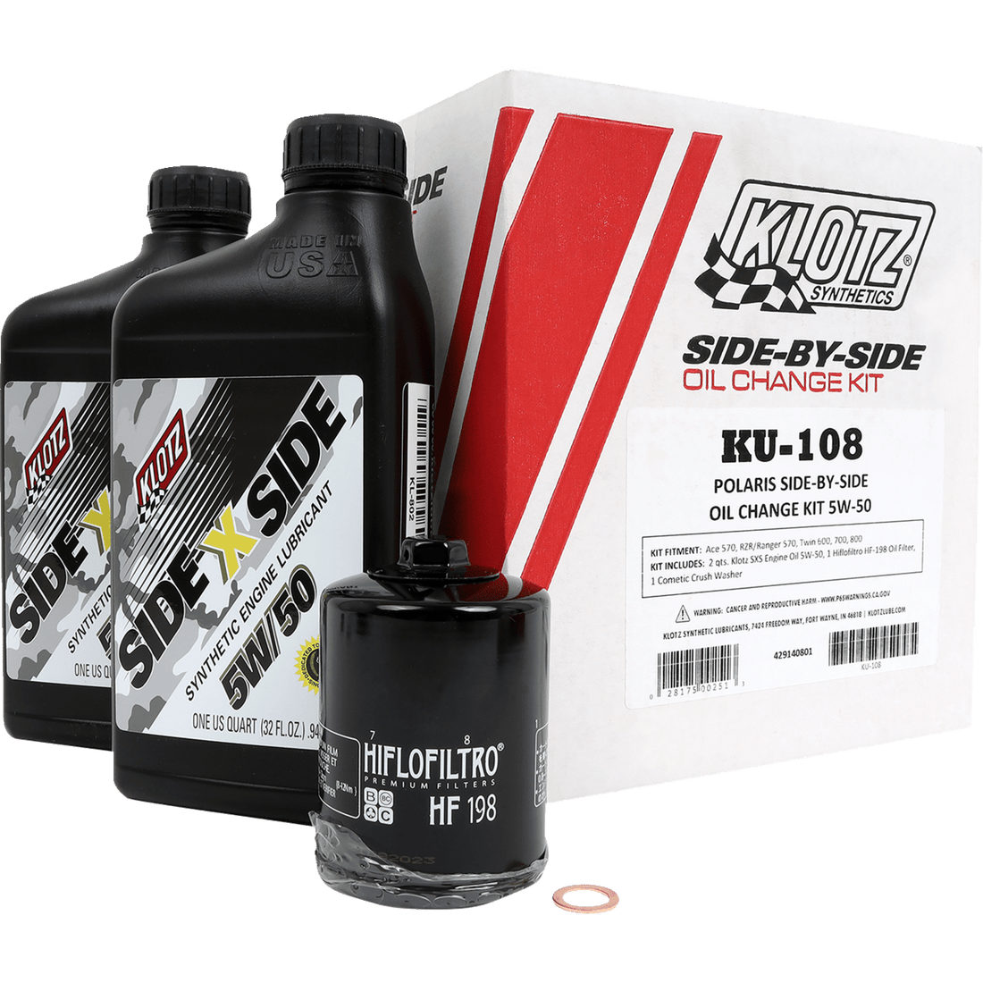 KLOTZ OIL Oil Change Kit Polaris 5W/50 KU108