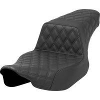 SADDLEMEN Step-Up Seat Full Latice Stitch Black Extended Reach Street Glide/Road Glide 82307E175