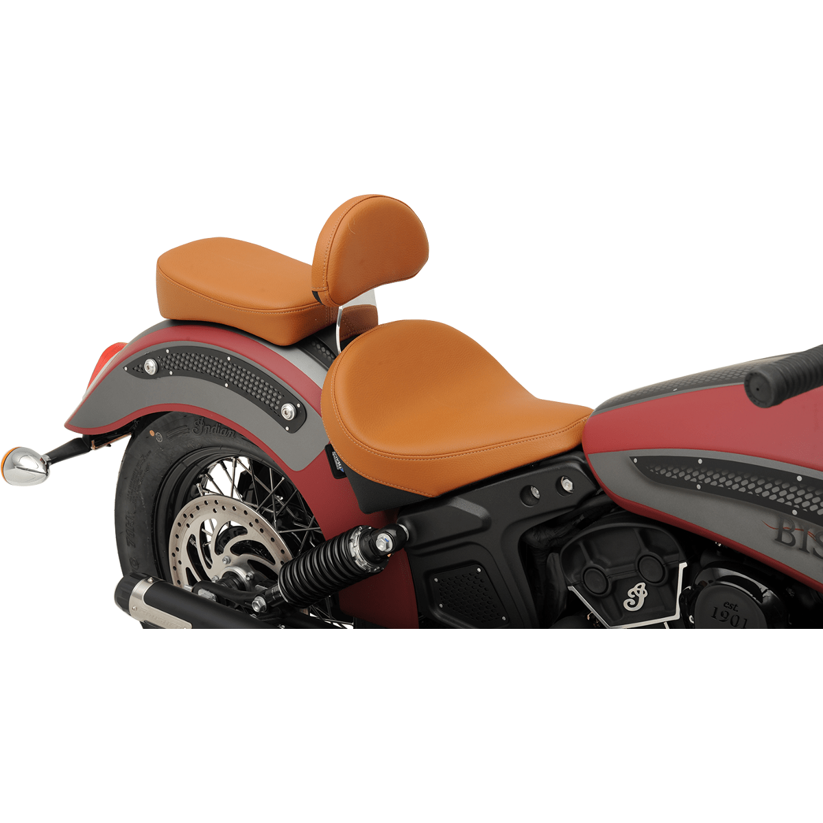 DRAG SPECIALTIES Sissy Bar Pad Smooth Brown Scout/Scout Sixty '15-'22