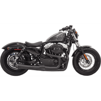 BASSANI XHAUST Mega Power Exhaust Black Short '14-'21 XL with Mid/Forward Controls 1X32RB