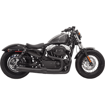 BASSANI XHAUST Mega Power Exhaust Black Short '14-'21 XL with Mid/Forward Controls 1X32RB