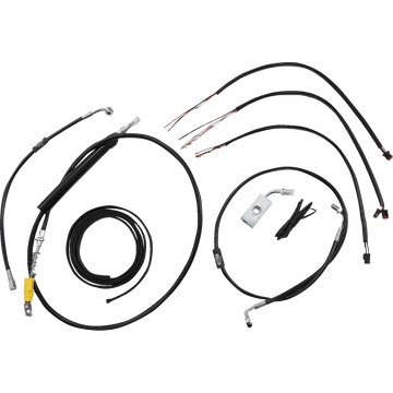 LA CHOPPERS Handlebar Cable/Brake Line Kit Quick Connect Complete 18" 20" Handlebars Black Vinyl LA8155KT219B