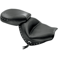 MUSTANG Seat Wide Touring Without Backrest Two- Piece Chrome Studded Black w/Conchos VTX1300C 76190