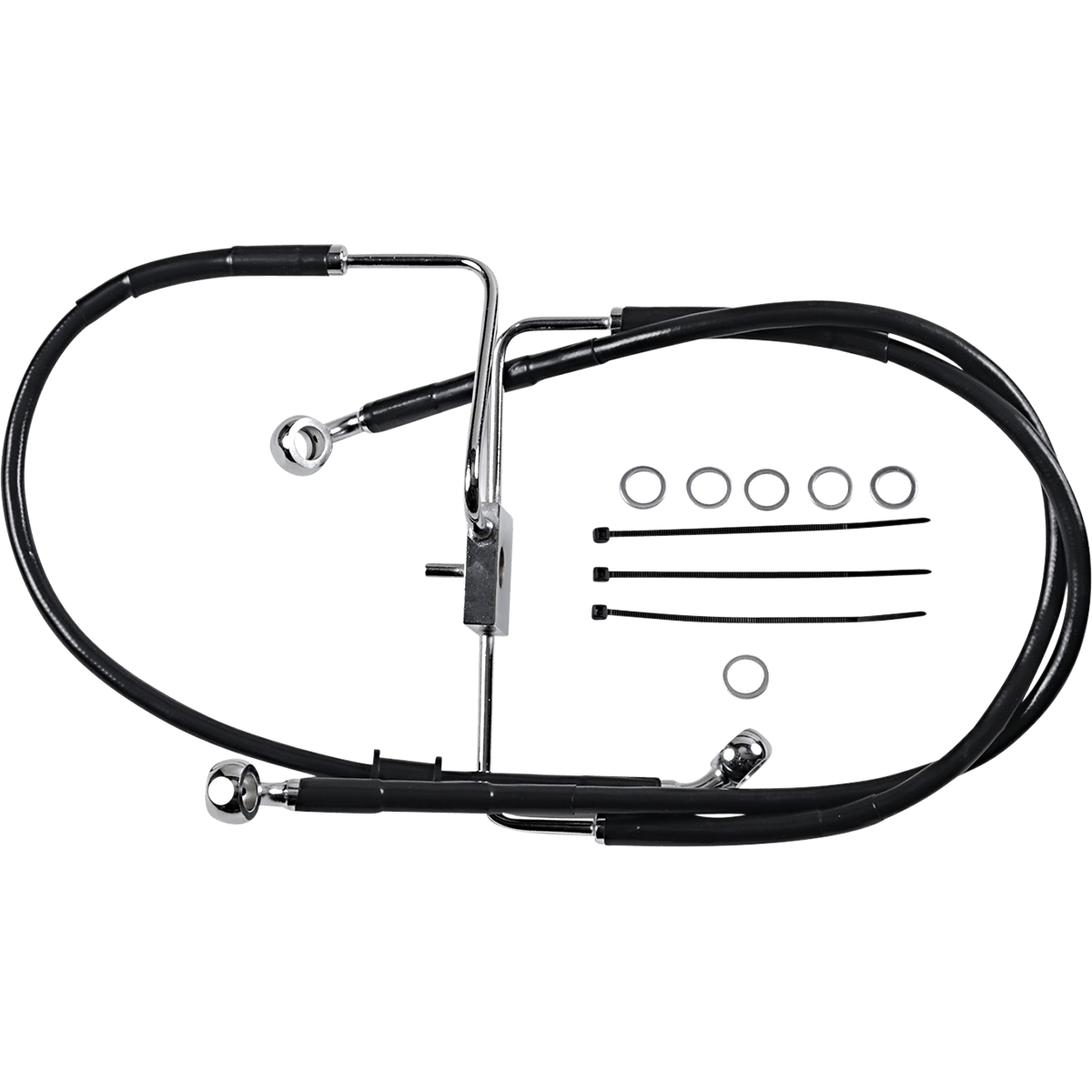 DRAG SPECIALTIES Brake Line +2" Black XL