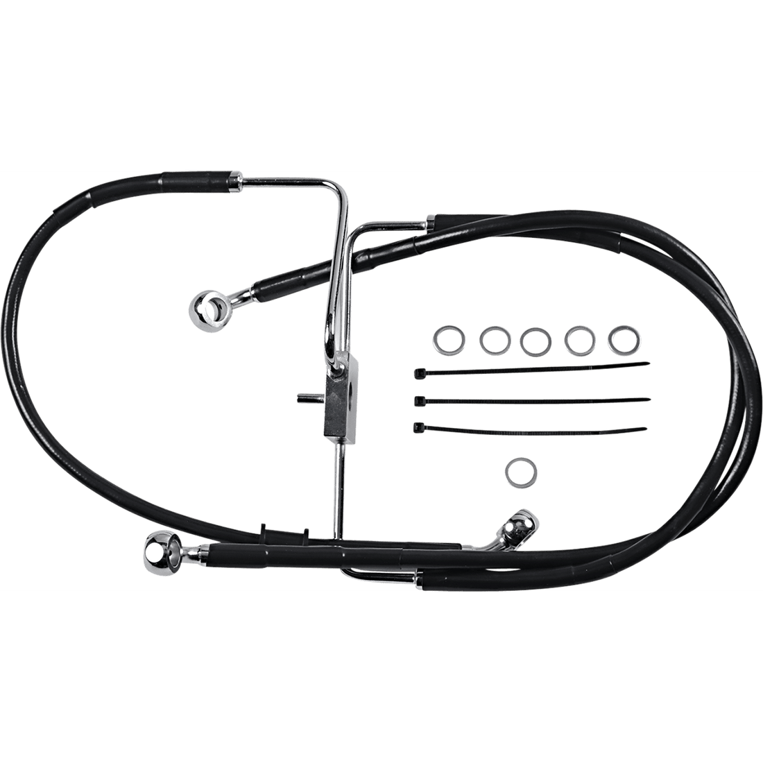 DRAG SPECIALTIES Brake Line +2" Black XL