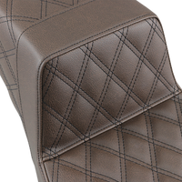 SADDLEMEN Step-Up Seat Full Lattice Stitch Brown 89706175BR