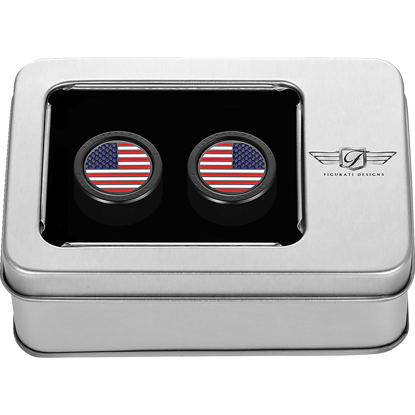 FIGURATI DESIGNS Docking Hardware Covers American Flag Short Black FD21DC2530BK