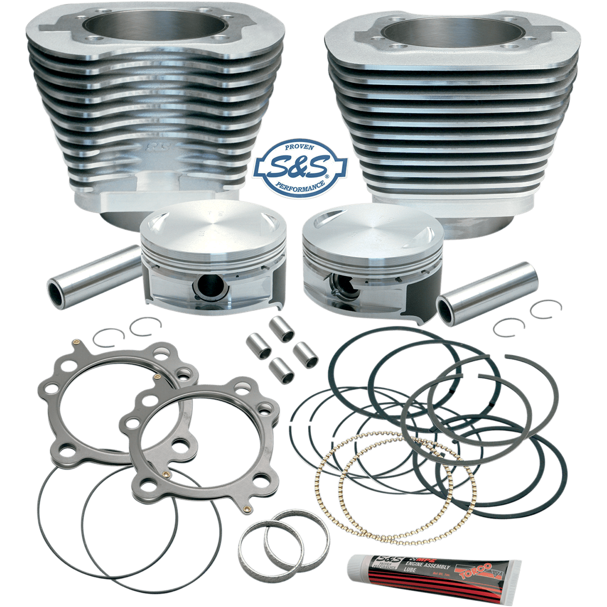 S&S CYCLE Cylinder & Piston Replacement for S&S 106" Stroker Kit Silver