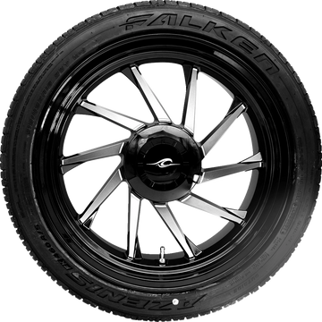 COASTAL MOTO Hurricane 3D Rear Right Wheel Black Cut (18") | Falken Tire (215/45ZR18)