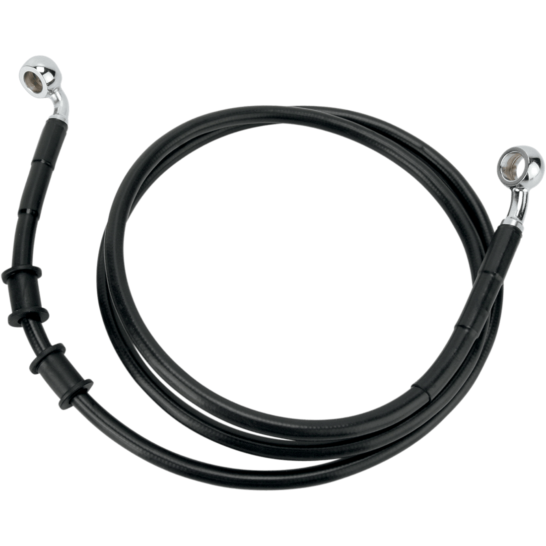 DRAG SPECIALTIES Brake Line Front Black +6" FXDB '08-'17