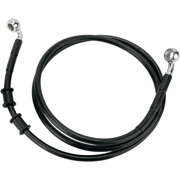 DRAG SPECIALTIES Brake Line Front Black +6" FXDB '08-'17