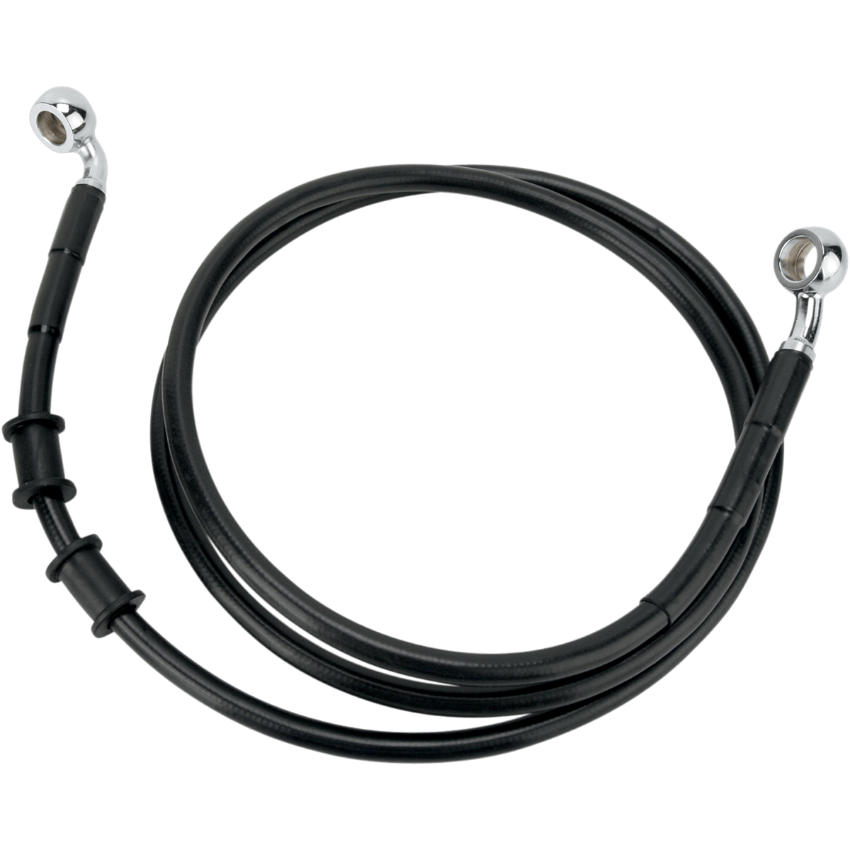 DRAG SPECIALTIES Brake Line Front Black +8" FXDB '08-'17