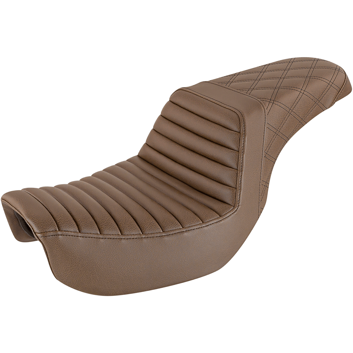 SADDLEMEN Step-Up Seat Front Tuck-n-Roll/Rear Lattice Stitch Brown 81830176BR