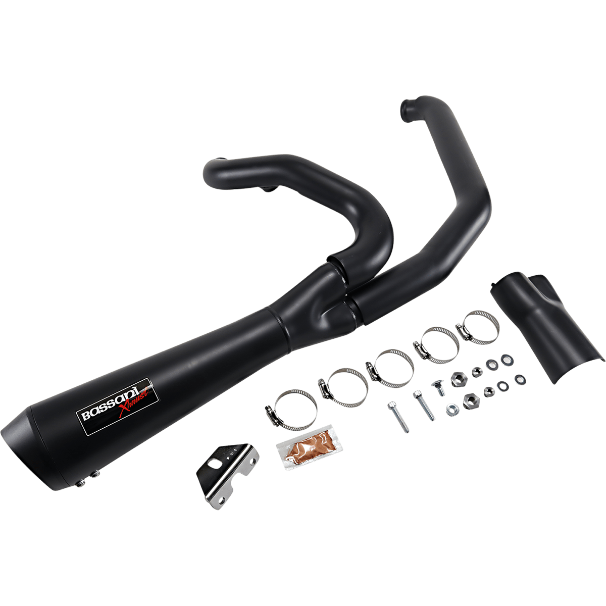 BASSANI XHAUST Short 2:1 Exhaust for FL Black 1F42RB