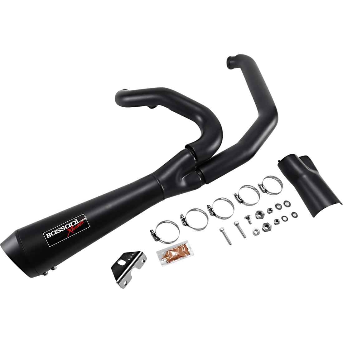 BASSANI XHAUST Short 2:1 Exhaust for FL Black 1F42RB