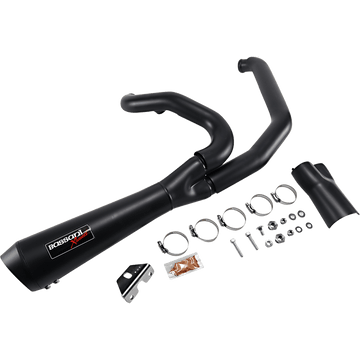 BASSANI XHAUST Short 2:1 Exhaust for FL Black 1F42RB